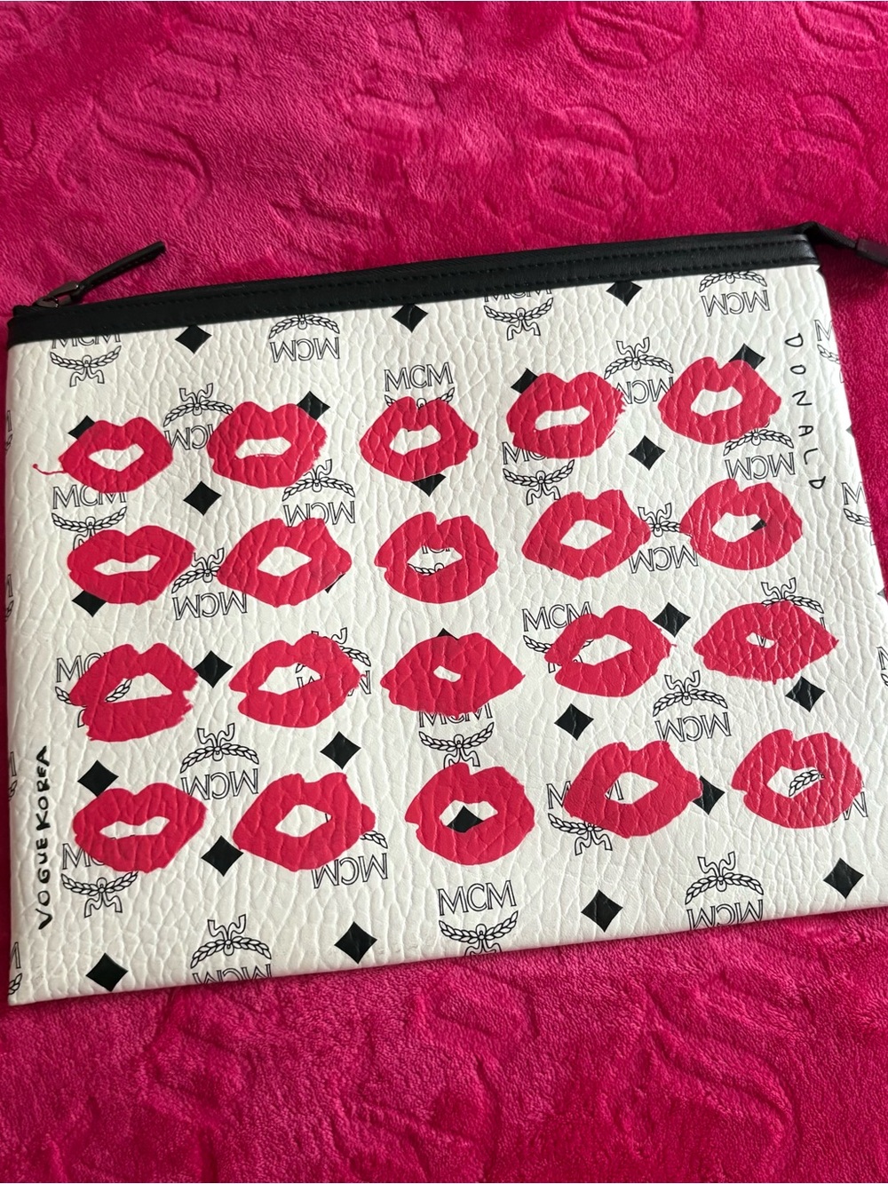 Rare MCM x Vogue Korea Lip Print Pouch Clutch